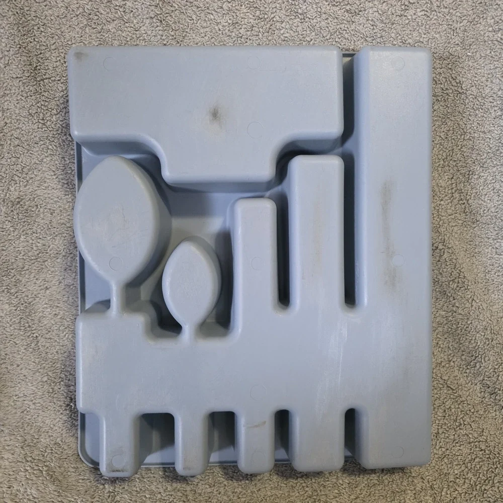 Vintage Rubbermaid Blue Silverware Flatware Tray Utensil Holder #2922 Organizer